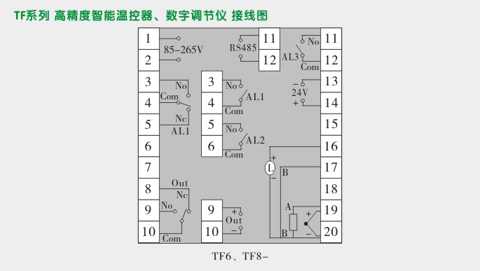 高精度温控器,TF6温度控制器,温控表接线图